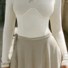 Solid Bustier Long Sleeve Top>MICAS Clearance