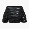 Solid Button Boat Neck Puffer>MICAS Fashion