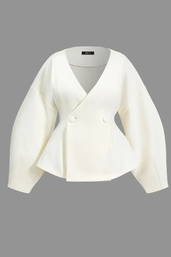 Solid Button Coat>MICAS Clearance