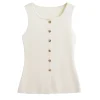 Solid Button Up Vest>MICAS Discount