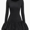 Solid Flared Mini Dress>MICAS Outlet