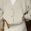 Solid Fleece Button Skirt Set>MICAS Online