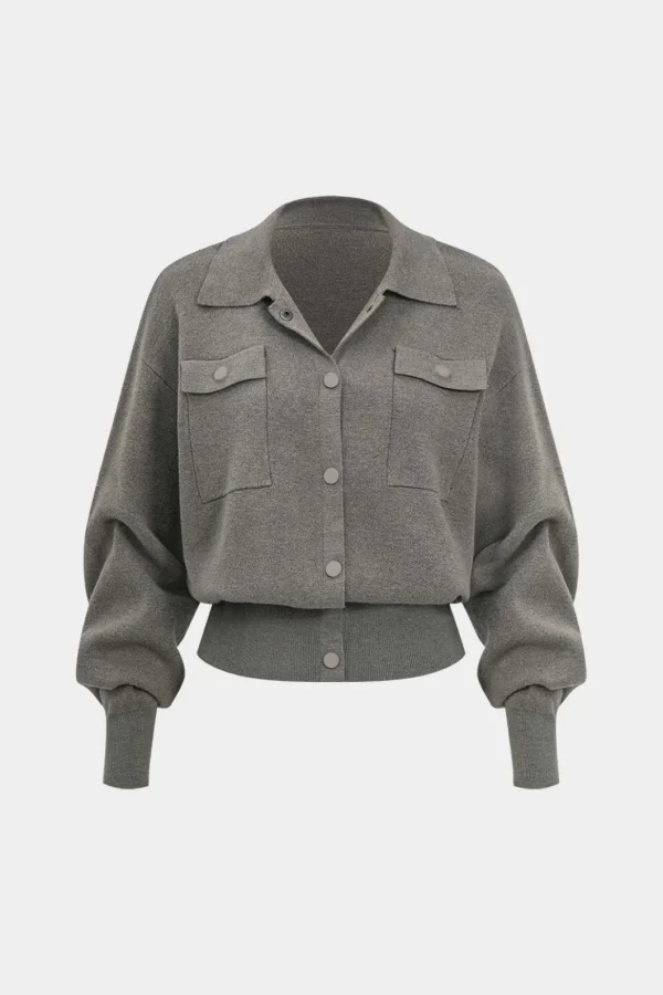 Solid Knit Pocket Cardigan>MICAS Online