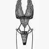 Solid Lace Cut Out Lingerie Garter Set>MICAS Online