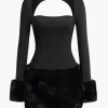 Solid Patchwork Mini Dress>MICAS Online