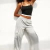 Solid Pocket High-Waisted Trousers>MICAS Discount