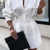 Solid Ruched Long Sleeve Mini Dress>MICAS Sale