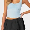 Solid Ruched Mini Skirt>MICAS Best