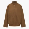 Solid Stand Collar Button Coat>MICAS Hot