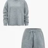 Solid Sweater Top And Drawstring Set>MICAS Fashion