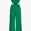 Solid Tie Backless Tube Top And Cargo Trouser Set>MICAS Discount