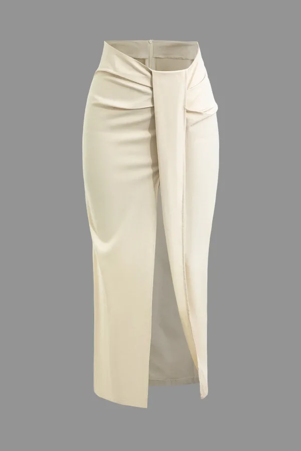 Solid Twist Knot Irregular Skirt>MICAS New