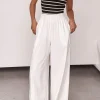 Solid Wide Leg Trousers>MICAS New