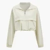 Solid Zipper Stand Collar Sports Long-Sleeve Top>MICAS Best
