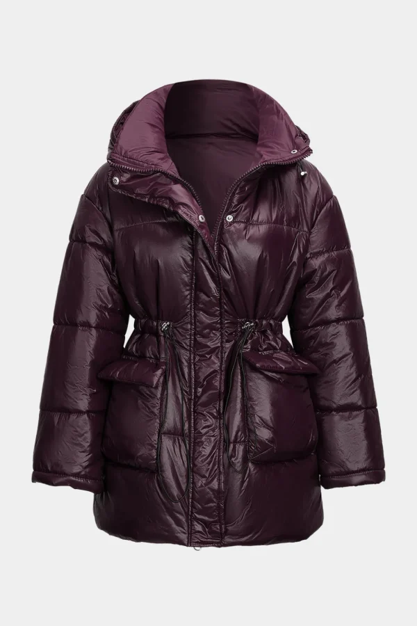 Stand Collar Zipper Hooded Puffer>MICAS Clearance