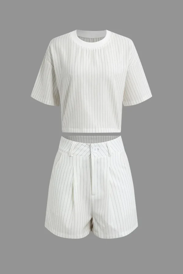 Stripe Print Casual Shorts Set>MICAS Outlet