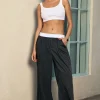 Stripe Print Low Waist Trousers>MICAS New