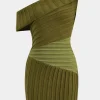 Sweater Asymmetrical Patchwork Mini Dress>MICAS Hot
