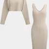 Sweater Long-Sleeve Top And Dress Set>MICAS Clearance