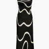 Swirl Stripe Knit Cami Midi Dress>MICAS Outlet