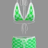Tie Halter Crochet Open Knit Cami Top And Shorts Set>MICAS Best