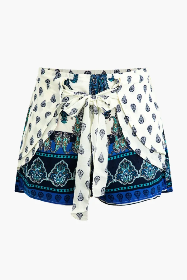 Tropical Print Knot Skort>MICAS New