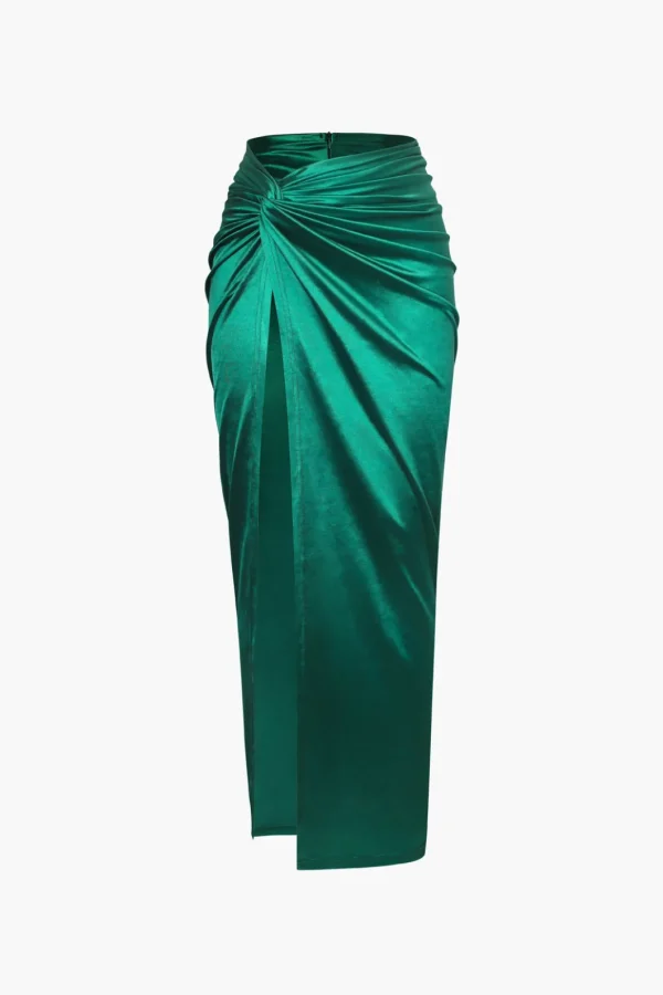 Twist Detail High Slit Midi Skirt>MICAS Hot