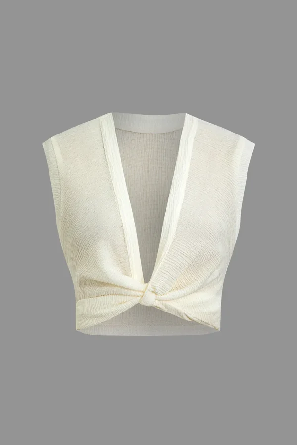 Twist Knot V-Neck Tank Top>MICAS Hot