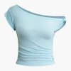 Twisted Asymmetrical Short Sleeve T-shirt>MICAS New