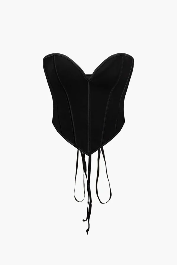 V-Hem Tie Back Corset Corset Top>MICAS Clearance