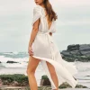 V-Neck Backless Slit Maxi Dress>MICAS Fashion