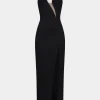 V-Neck Patchwork Cut Out Sleeveless Midi Dress>MICAS Online