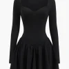 V-Neck Ruched Long Sleeve Mini Dress>MICAS Discount