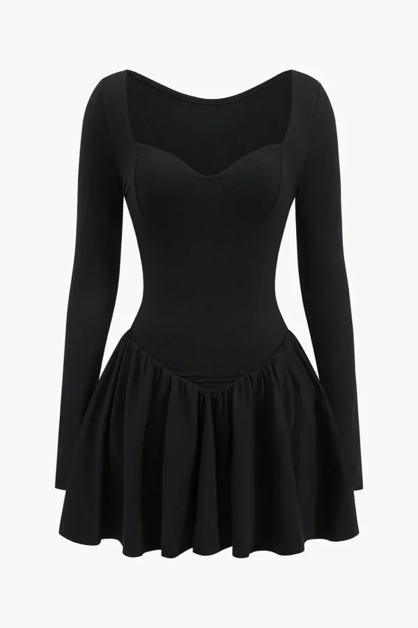 V-Neck Ruched Long Sleeve Mini Dress>MICAS Discount