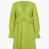 V-Neck Ruffle Detail Mini Dress>MICAS Sale