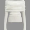 Wool Off Shoulder Long-Sleeve Top>MICAS Sale