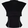 Zippered Short Sleeve Tank Top>MICAS New