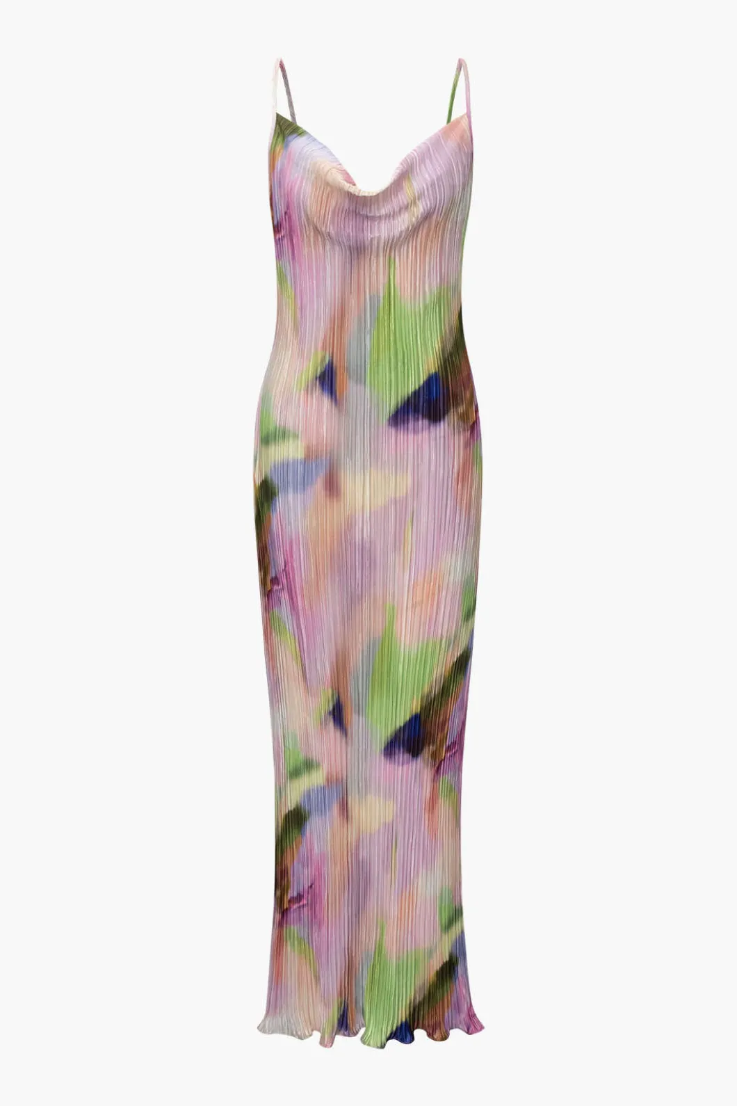 Abstract Cowl Neck Plisse Maxi Dress>MICAS Outlet