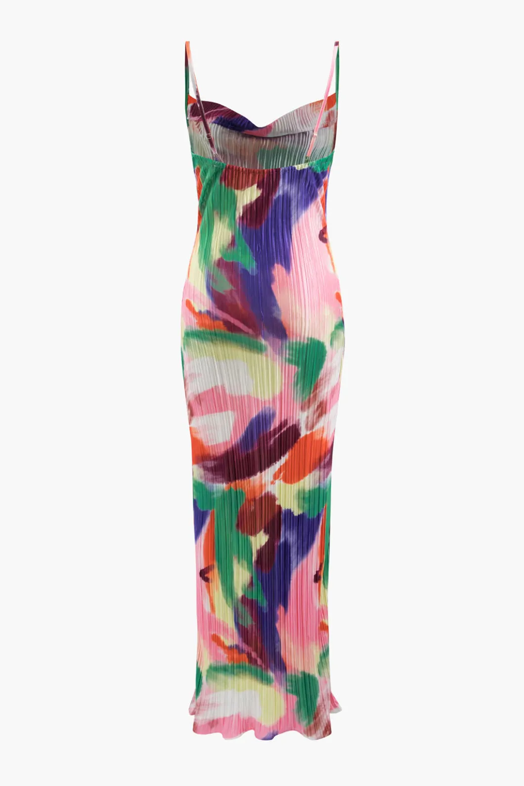 Abstract Cowl Neck Plisse Maxi Dress>MICAS Outlet