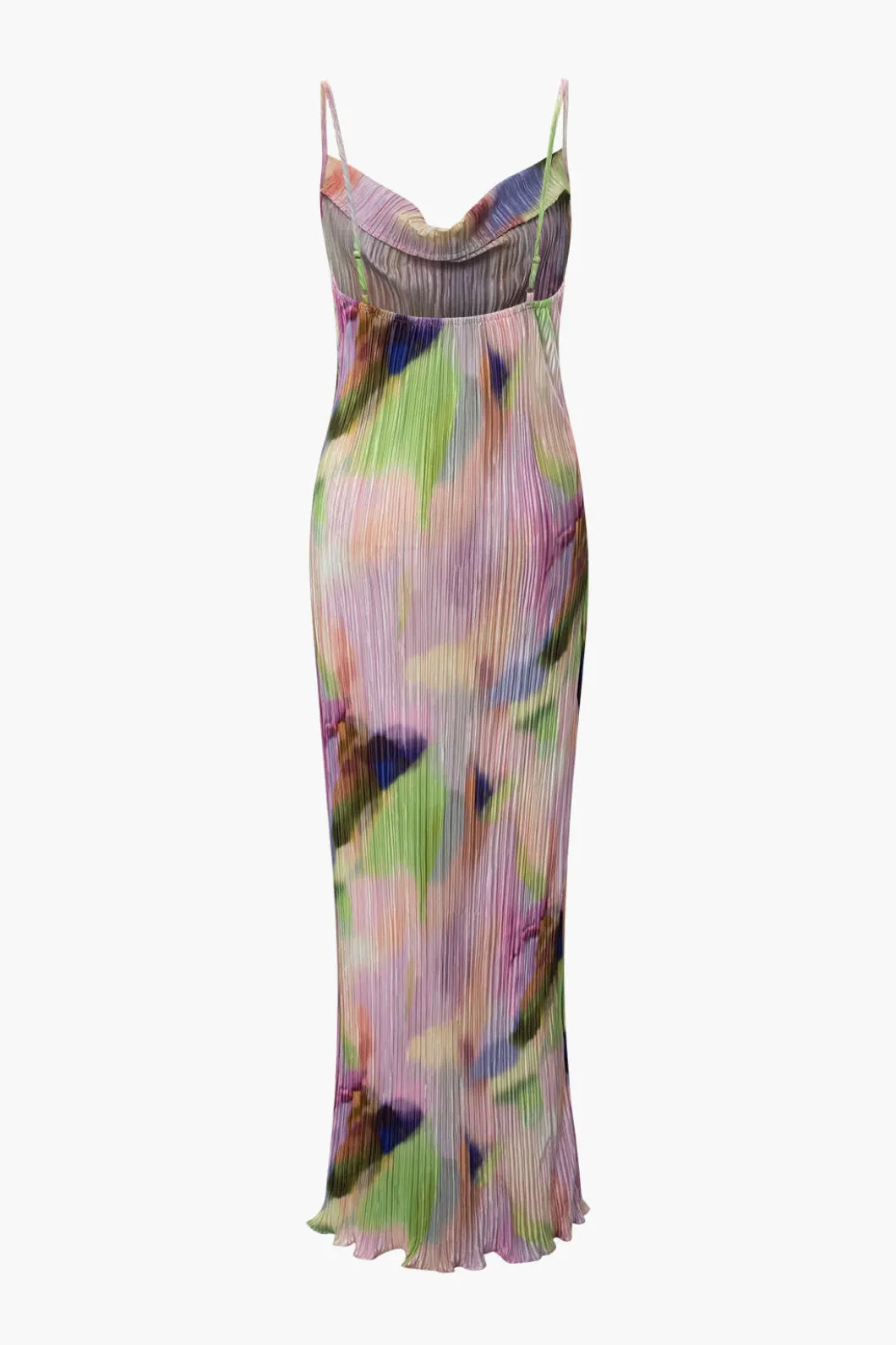 Abstract Cowl Neck Plisse Maxi Dress>MICAS Outlet