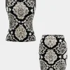 Abstract Pattern Knit Tank Top And Skirt Set>MICAS Sale