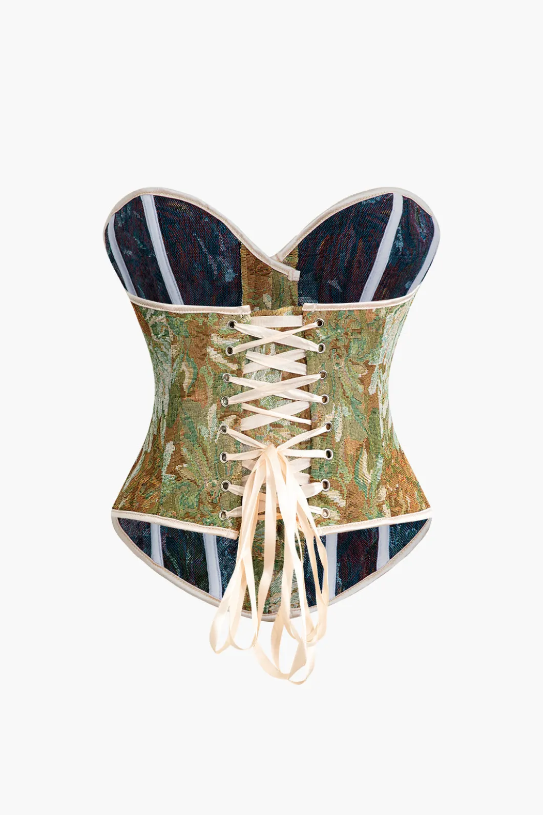 Abstract Print Braided Tie Corset Top>MICAS Outlet