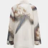 Abstract Print Chiffon Button Long-Sleeve Shirt>MICAS Hot