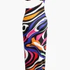 Abstract Print Cut Out Strapless Maxi Dress>MICAS Best