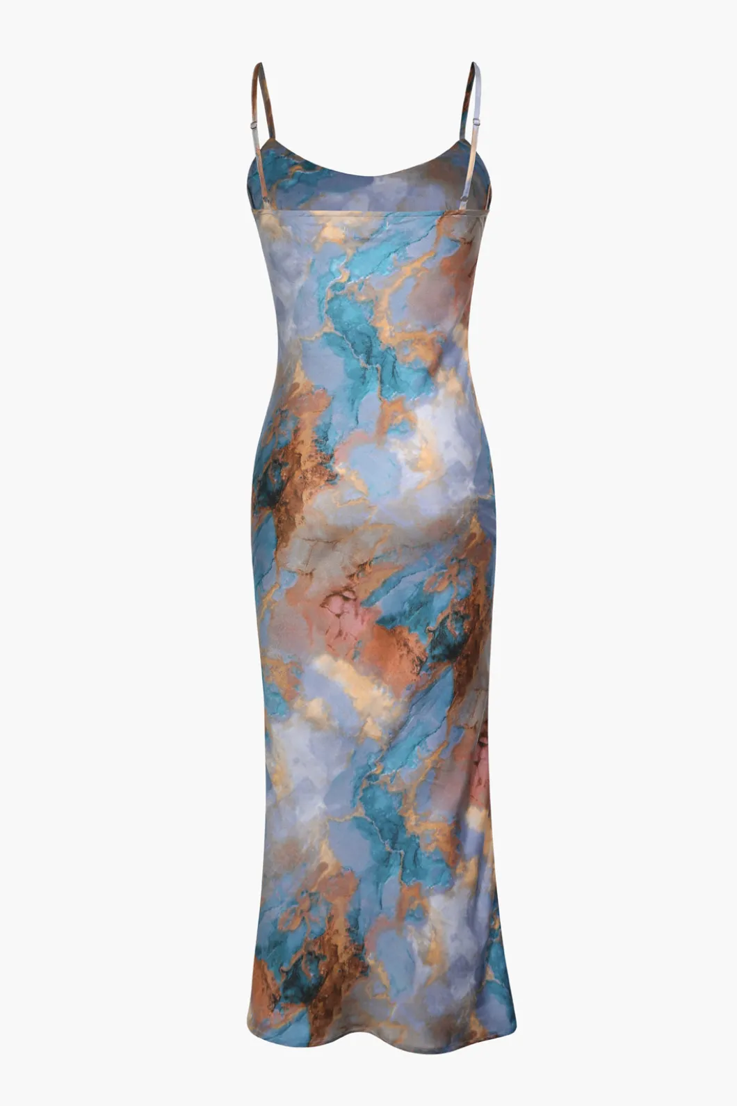 Abstract Print Fitted Midi Slip Dress>MICAS Clearance