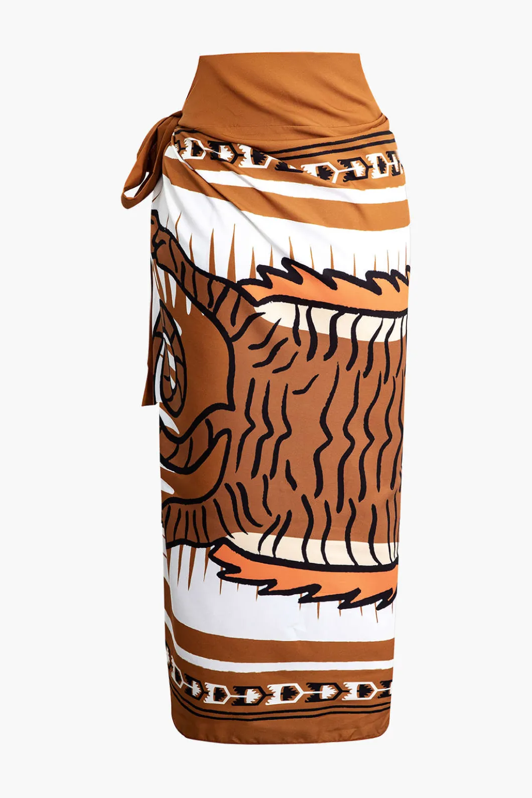 Abstract Print Knot Maxi Skirt>MICAS Online