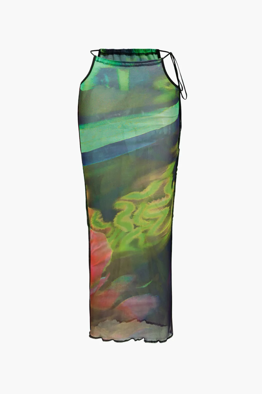 Abstract Print Knot Strapless Top And Cut Out Midi Skirt Set>MICAS Hot