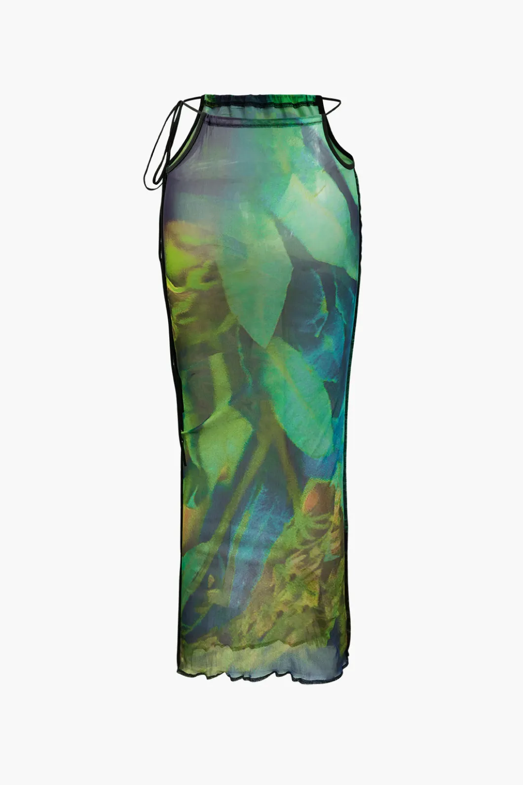 Abstract Print Knot Strapless Top And Cut Out Midi Skirt Set>MICAS Hot