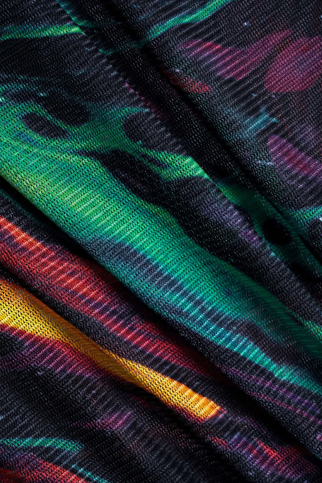 Abstract Print Mesh Long Sleeve Bodysuit>MICAS Fashion