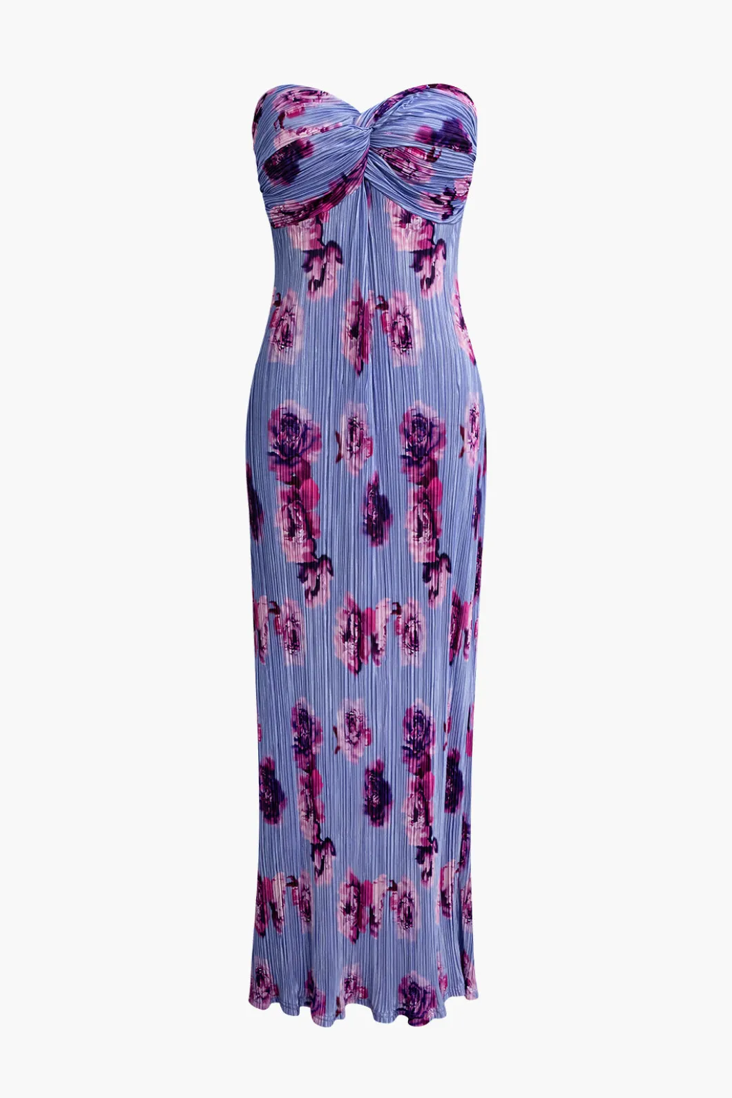 Abstract Print Plisse Strapless Maxi Dress>MICAS Discount